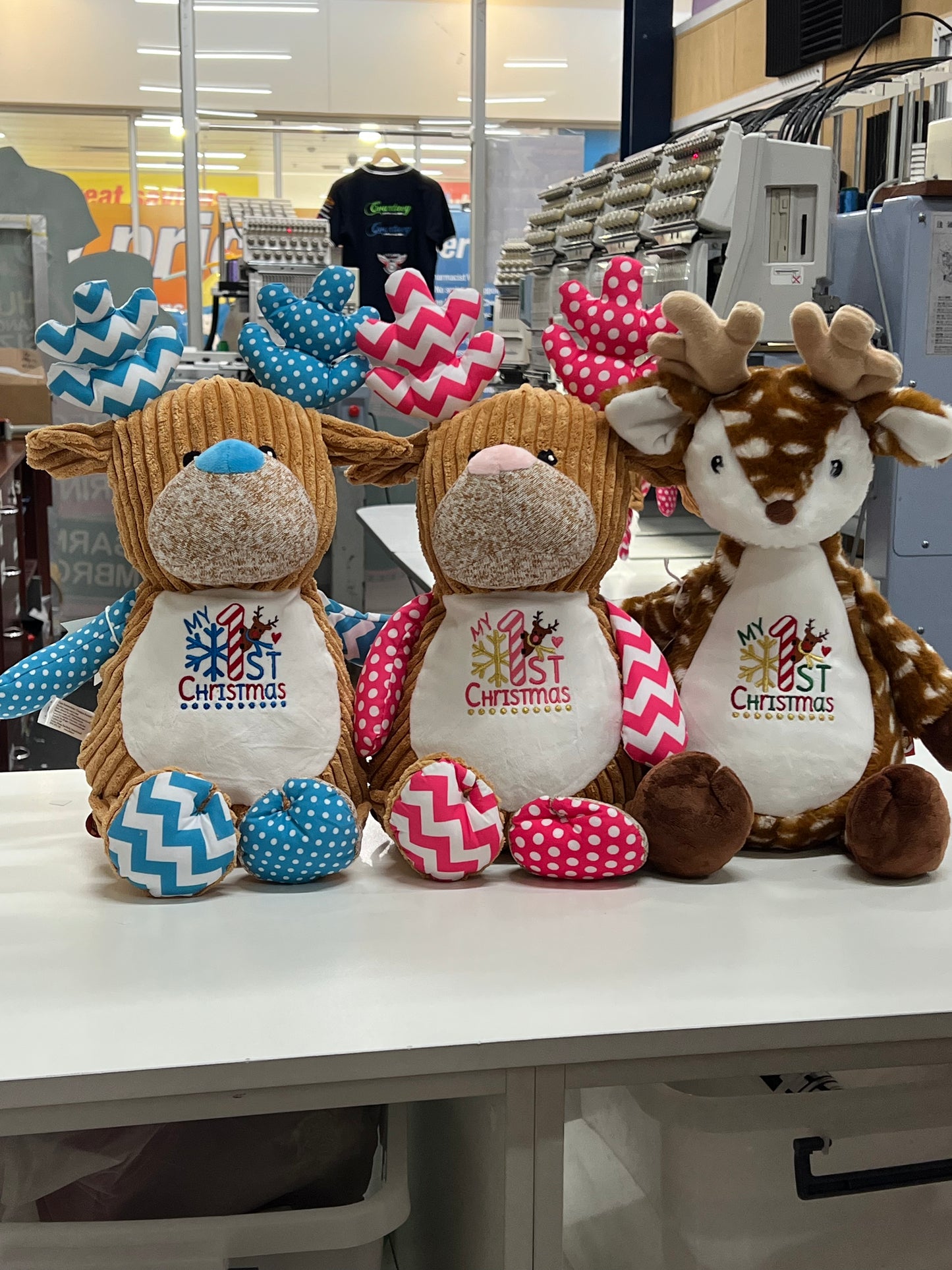 Fawn Reindeer Cubby 1st Christmas with personalised name