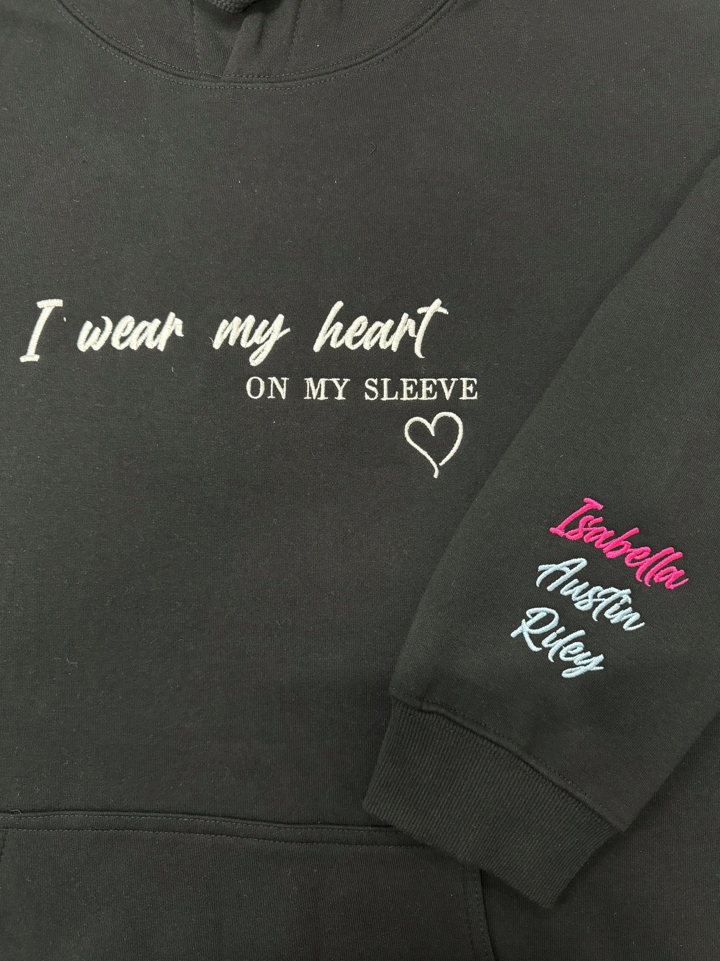 I wear my heart on my sleeve Black Hoodie