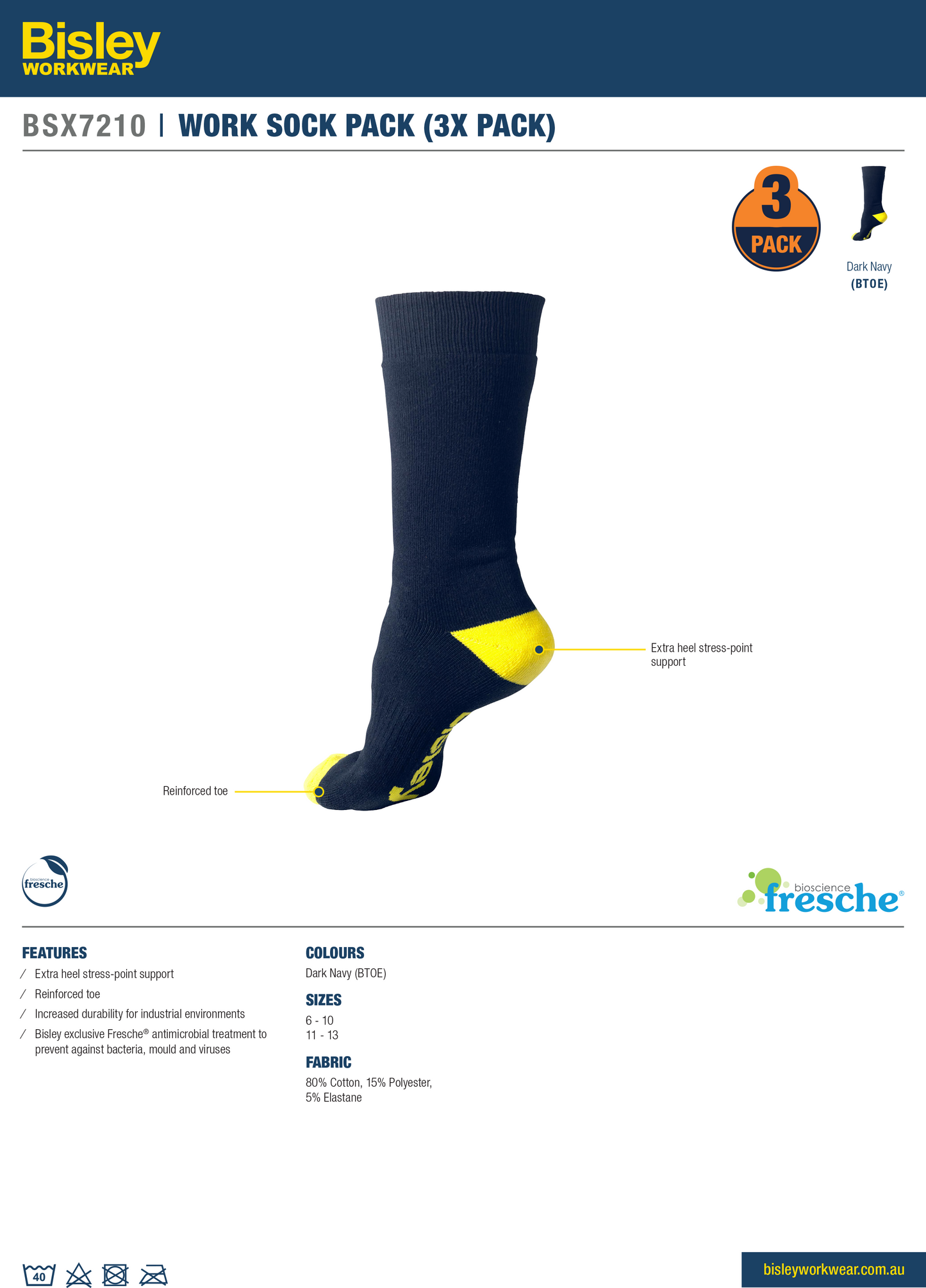 BISLEY Work Socks (3 Pack)