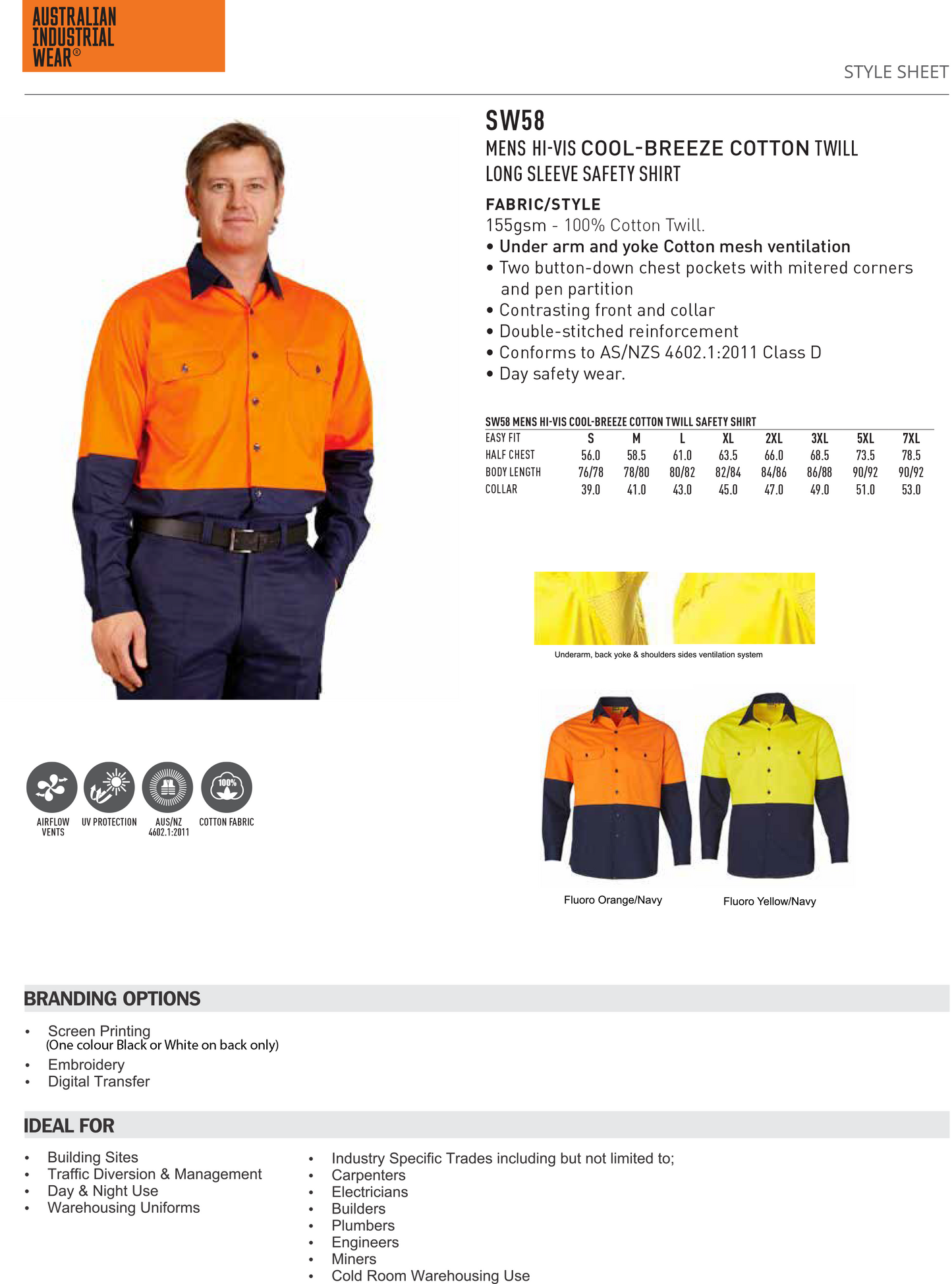 Hi-Vis Cool-Breeze L/S Safety Shirt