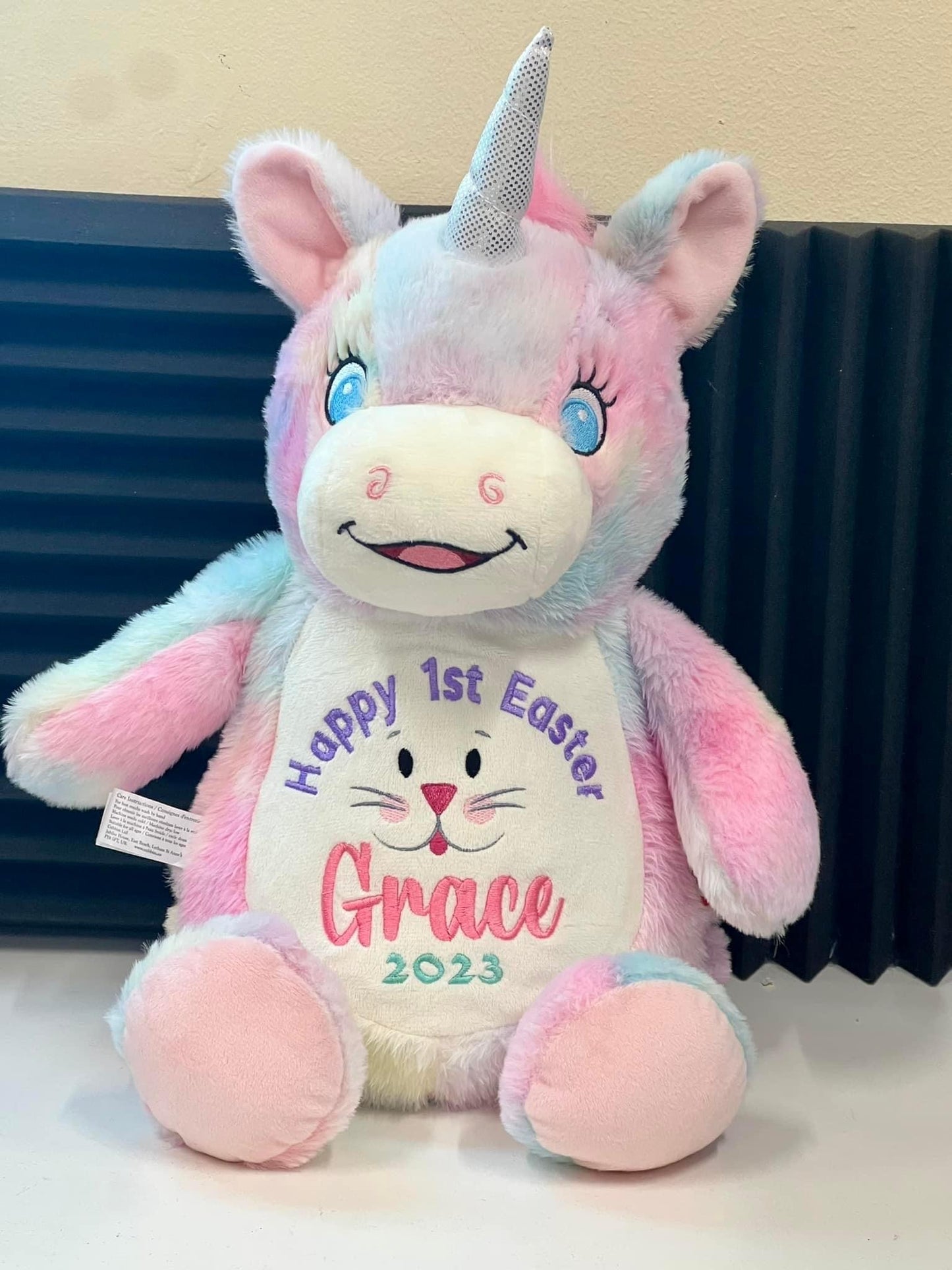 Pastel signature Unicorn Cubby with personalised embroidery
