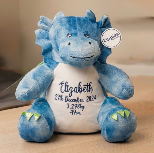 Zippies Blue Dragon with embroidery