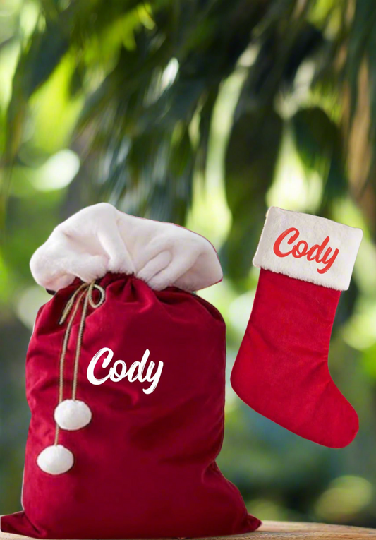 Christmas Sacks with Embroidered Name