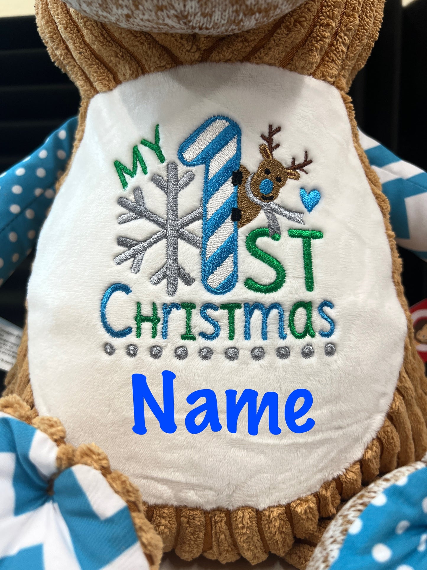 Reindeer Cubby 1st Christmas with personalised name