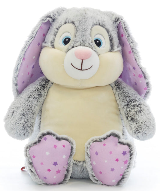 Bunny Grey - Pink Star Cubby with personalised embroidery