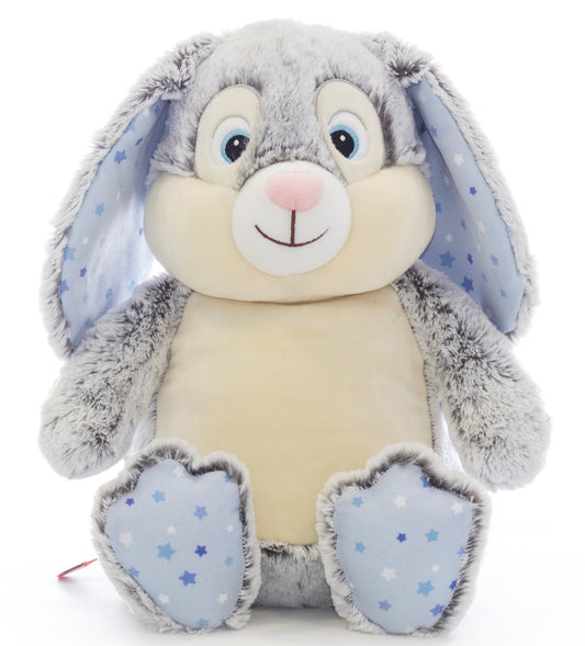 Bunny Grey - Blue Star Cubby with personalised embroidery