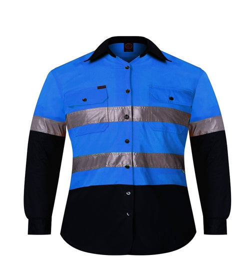 Kids 2 Tone Workshirt With Refelctive Tape